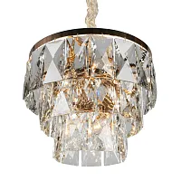 Люстра подвесная хрустальная Volpedo OML-72903-09 Omnilux прозрачная на 9 ламп, основание золотое в стиле классический Люстра подвесная хрустальная Volpedo OML-72903-09 Omnilux прозрачная на 9 ламп, основание золотое в стиле классический